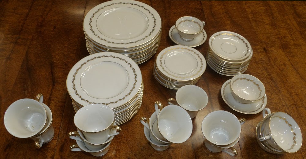 63 Pieces of Lenox China, "Golden Wreath" (1 of 6)