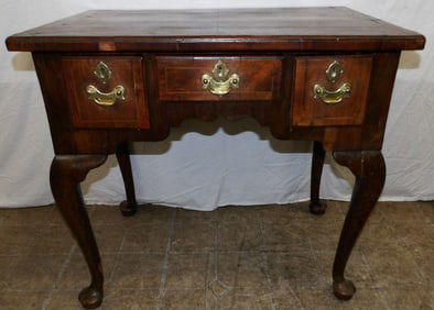 18th Century Walnut Inlaid Queen Anne Lowboy