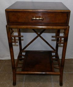 Walnut One Drawer Stand by Theodore Alexander