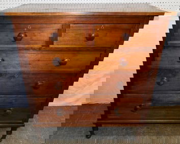 19th Century Southern Walnut Sheraton 2/3 Drawer Chest with Heart Pine Interior