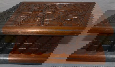 Carved Walnut Box