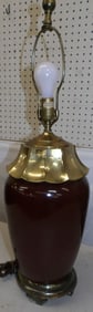 Painted Metal Vase Made Into Lamp by Chapman