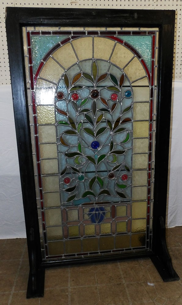 Antique Leaded Stain Glass Window Panel (1 of 7)