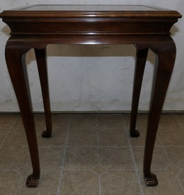 Cherry & Leather Top Stand with Pull Out Slide