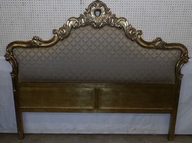 Gilded Resin & Upholstered King Size Headboard