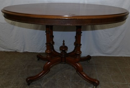 Antique Walnut Oval Center Table