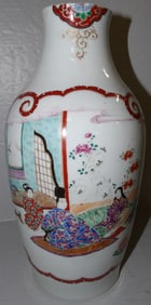 Antique Oriental Porcelain Vase Made Into Lamp, (Drilled to Lamp Form)