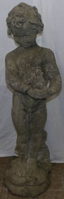 Antique Cast Concrete Cherub Fountain