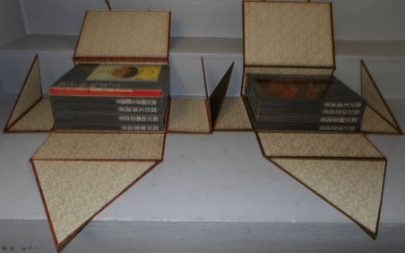 Two Sets of Five Chinese 'Masterpiece Paintings & Crafts' Reference Books in Original Boxes