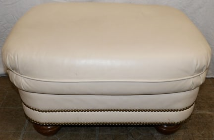 Leather Upholstered Ottoman by Leathercraft