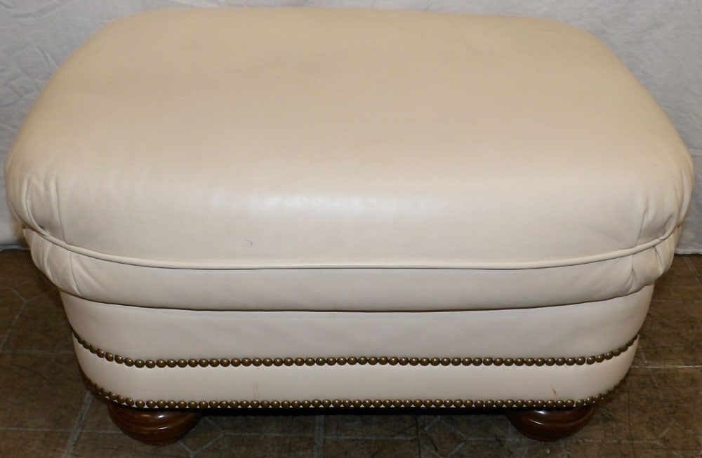 Leather Upholstered Ottoman by Leathercraft (1 of 2)