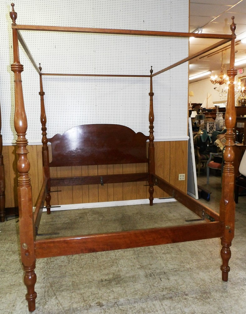 Cherry Four Post Queen Size Bed with Canopy (1 of 9)
