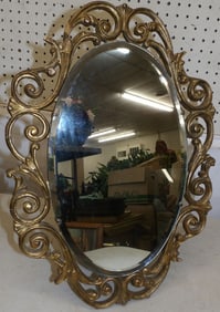 Gilded Frame Oval Mirror