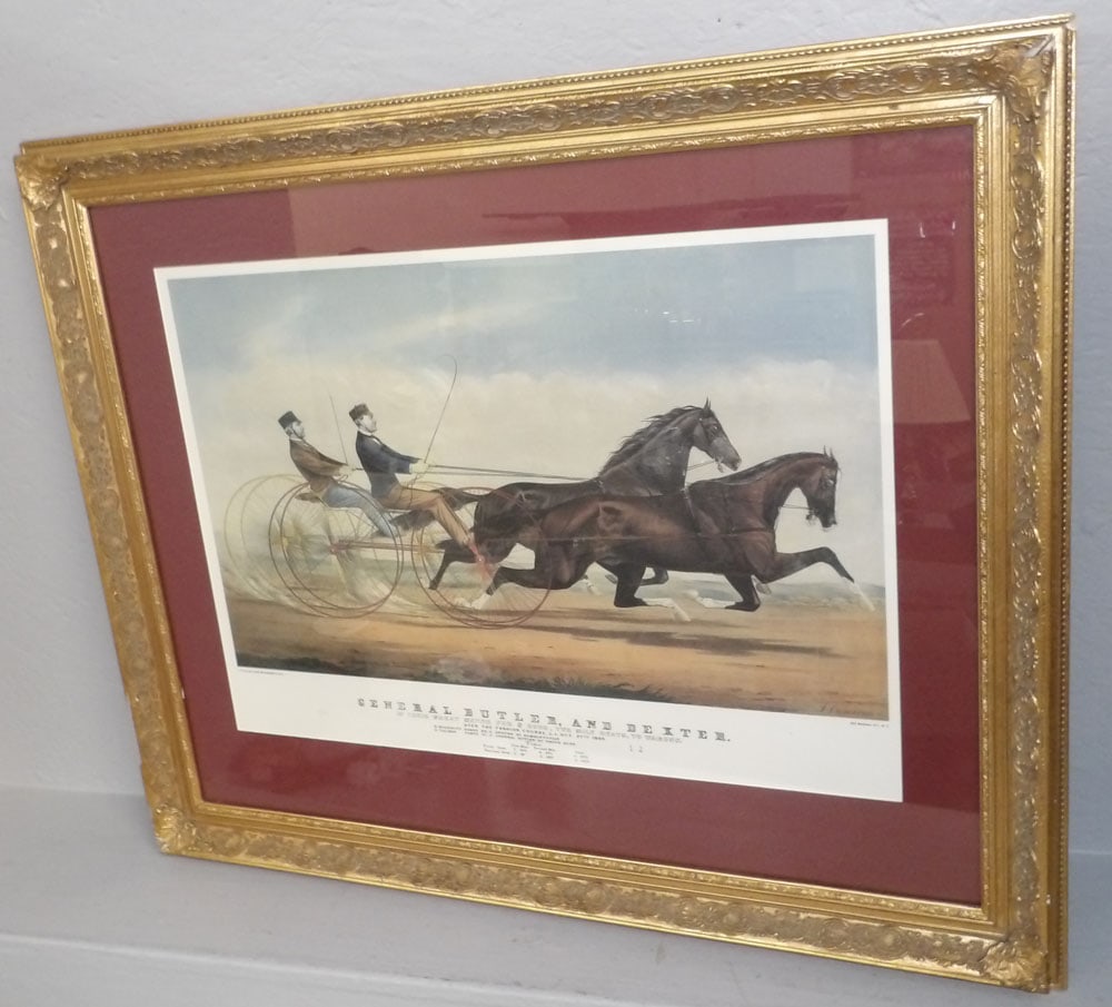 Framed Currier & Ives Print Entitled: "General Butler & Dexter" (1 of 8)