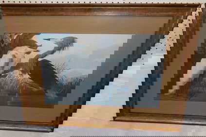 Framed Heron Print
