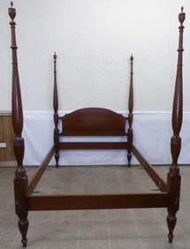 Mahogany Four Poster Full Size Bed with Rails by Craftique
