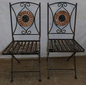 Pair of Metal Folding Chairs