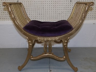 Gilded Wood Vanity Bench