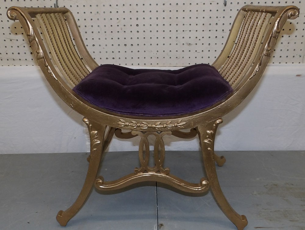 Gilded Wood Vanity Bench (1 of 5)