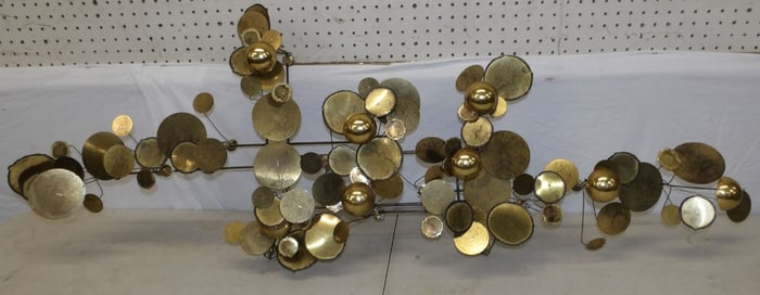 mid century modern brass wall art