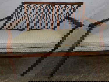 19th century walnut bench