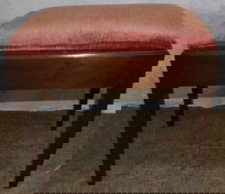 mahogany and upholstered top bench