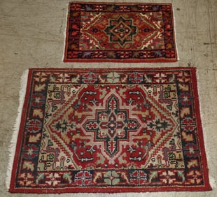 1' 4" by 2' and 2' by 3' handmade Oriental rugs