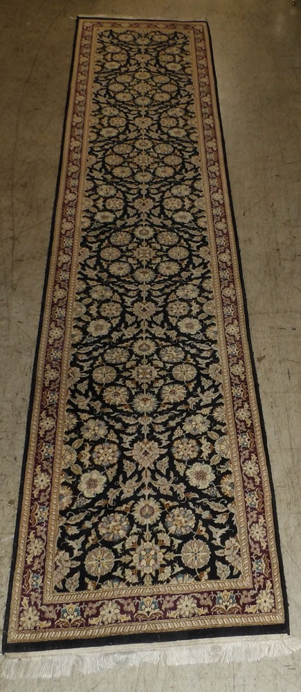 2' 6" by 12' 1" handmade Oriental runner: 2' 6" by 12' 1" handmade Oriental runner . "ALL DESCRIPTIONS AND ANY CONDITION STATEMENT GIVEN BY LANGSTON AUCTION GALLERY ARE STRICTLY OPINIONS AND LANGSTON'S SHALL HAVE NO RESPONSIBILITY FOR ERRORS 