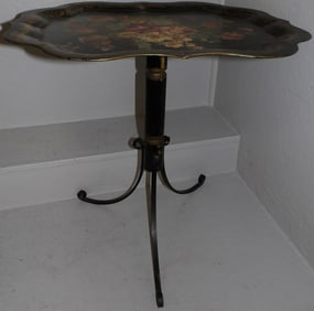 painted tole tray top tea table