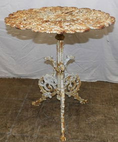 antique painted cast iron table