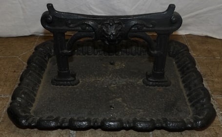 antique painted cast iron boot scraper