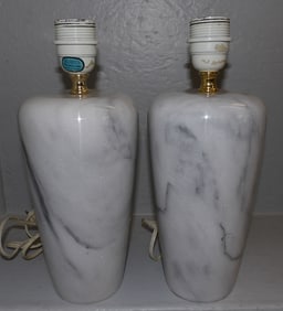 pair of modern marble lamps