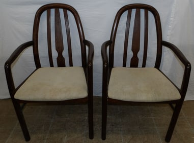pair of rosewood Mid Century Modern Danish arm chairs