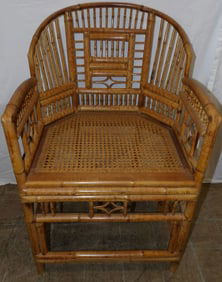 bamboo arm chair with cane seat