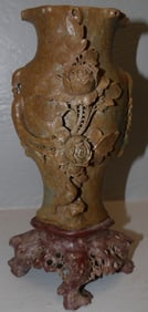 Chinese carved soapstone vase