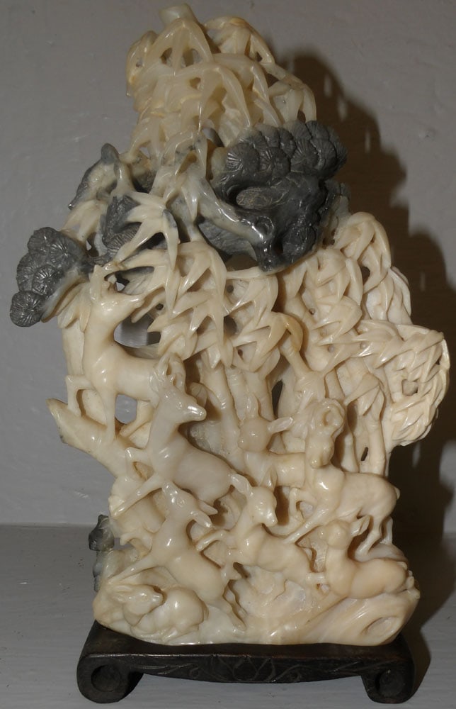 Chinese carved soapstone vase (1 of 4)
