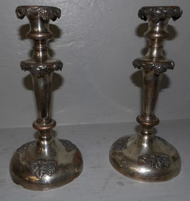 pair of Sheffield candlesticks
