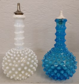 2 Hobnail cruet bottles