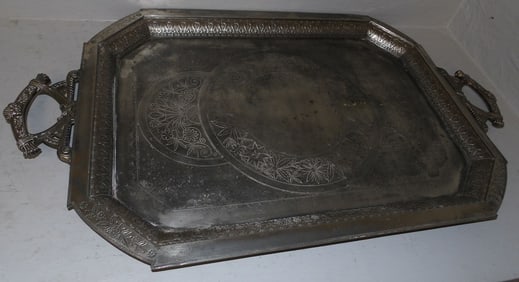 antique silver plated serving tray