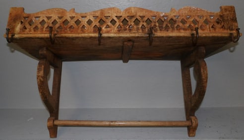 walnut hanging towel rack
