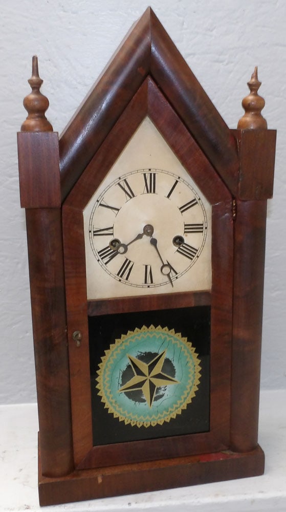 antique mahogany clock by New Haven (1 of 4)