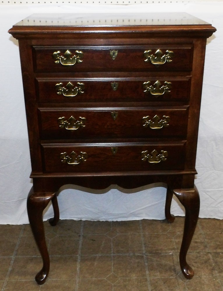 cherry four drawer silver chest by American Drew (1 of 6)