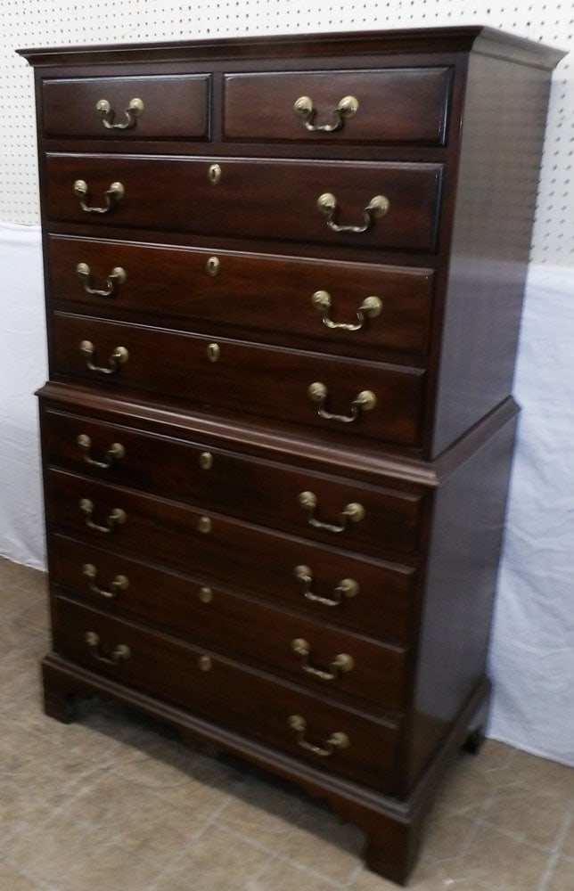 mahogany 2 over 7 drawer chest by Davis cabinet company (1 of 6)