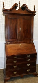 mahogany 2 piece secretary with fitted interior