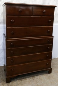 walnut bench made 2 piece chest on chest