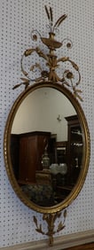 gilded frame Adams Style oval mirror