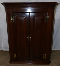 mahogany hanging blind door corner cabinet