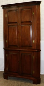 mahogany one piece panel door corner cabinet