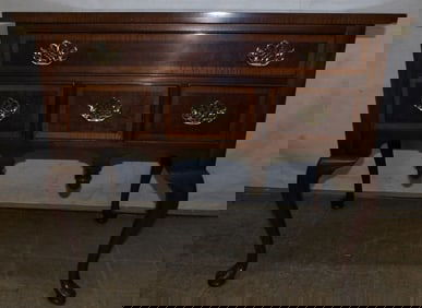 mahogany and satin wood banded top eagle inlay lowboy, American Master Collection by Hickory Chair