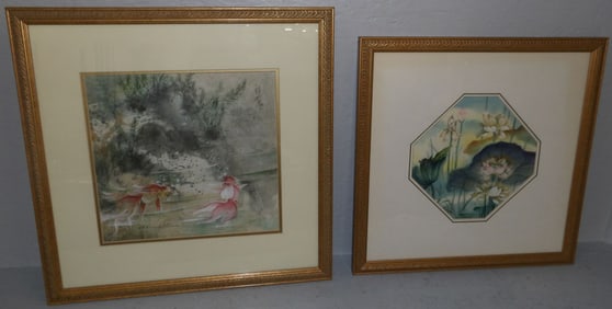 2 framed Oriental watercolors signed by the artist